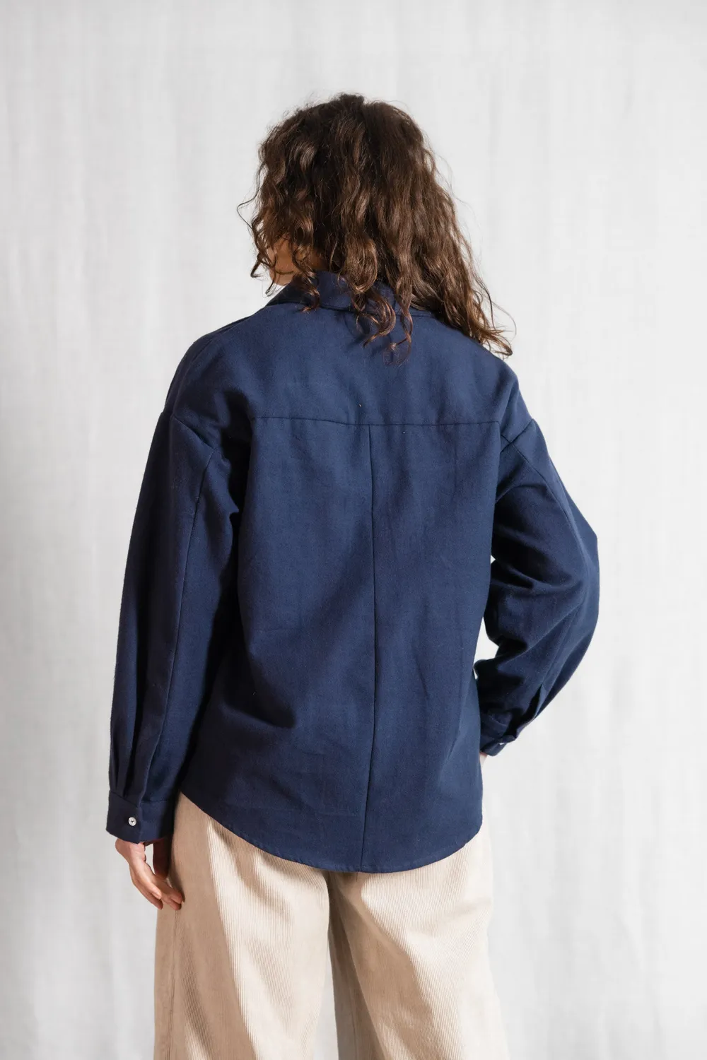 Jyoti Ashrit Grey-Blue camicia flanella