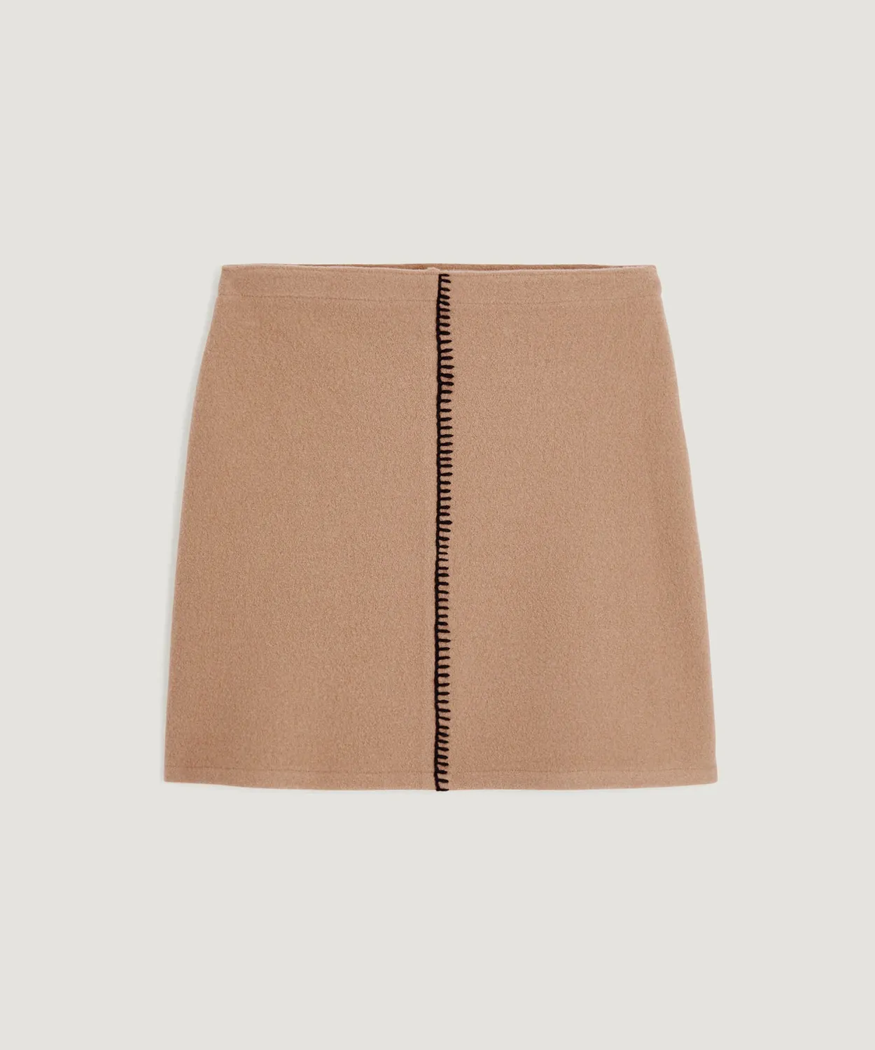 Rodier Gonna corta lana cotta beige ficelle