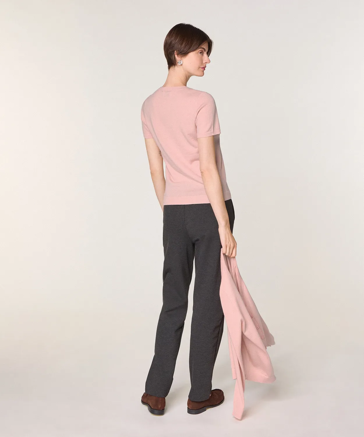 Rodier twin set lana merino rosa perla maglia 12