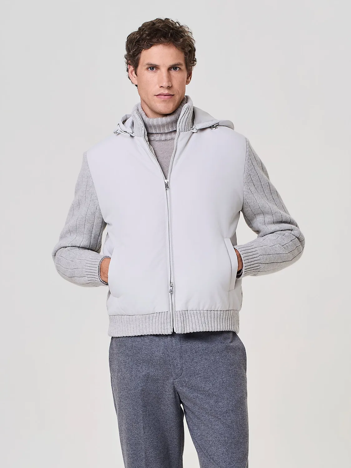 Paul Taylor Giubbino Nylon Lana Imbottito Ghiaccio