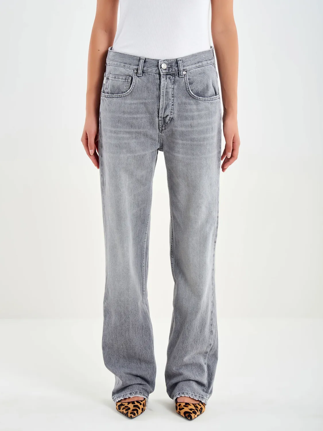 Vicolo Adriana jeans relaxed grigio con rotture