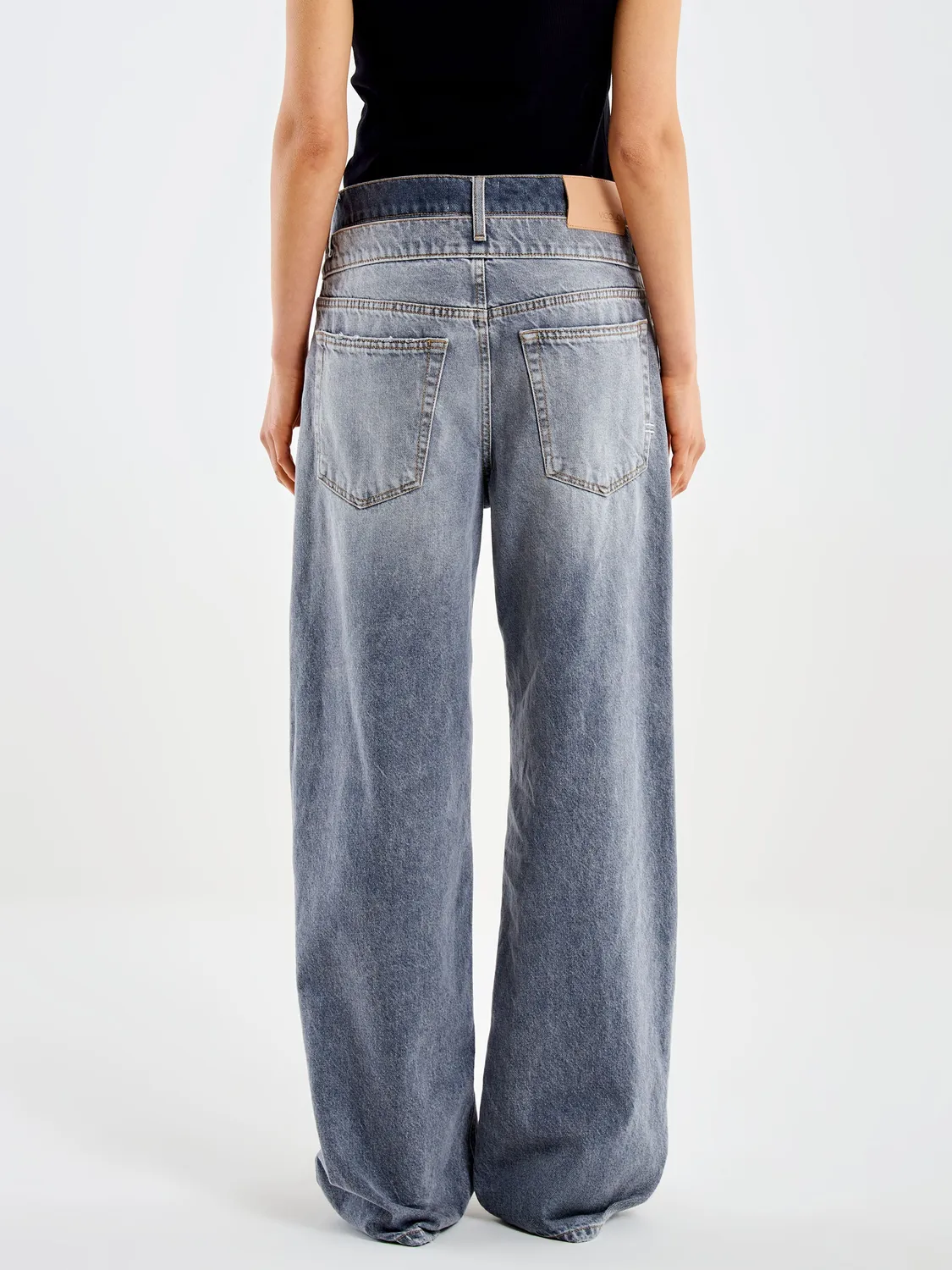 Vicolo Sofia jeans baggy grigio schiarito cotone