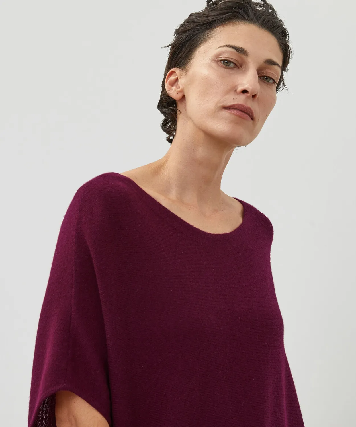 Rodier Poncho in Cashmere Lie de Vin 100%