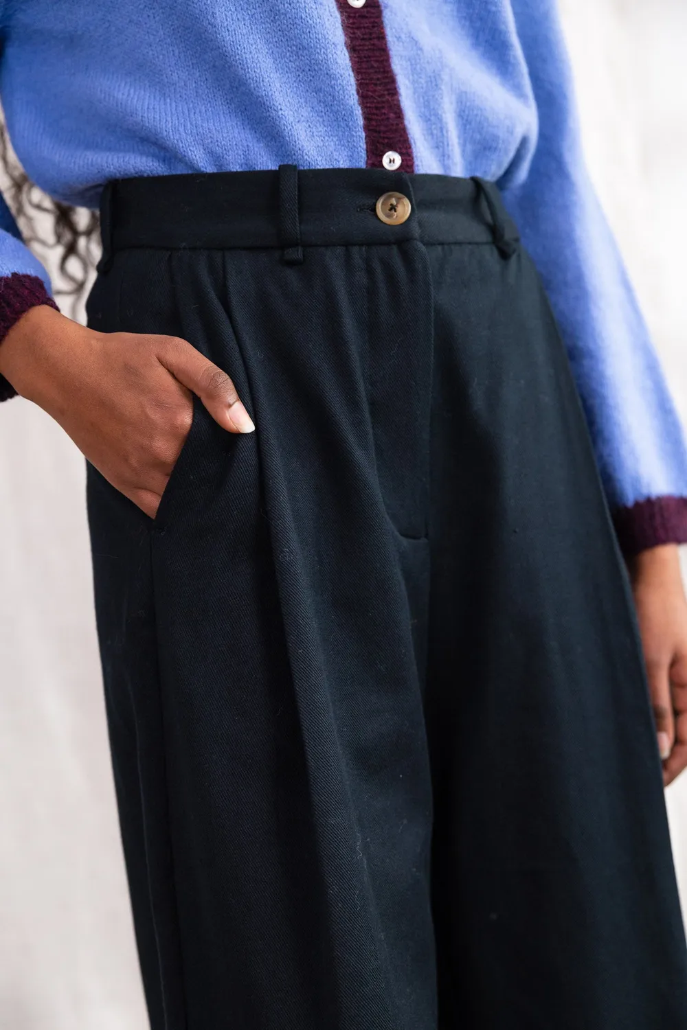Jyoti - Fair Works Anaar pantaloni palazzo neri cotone