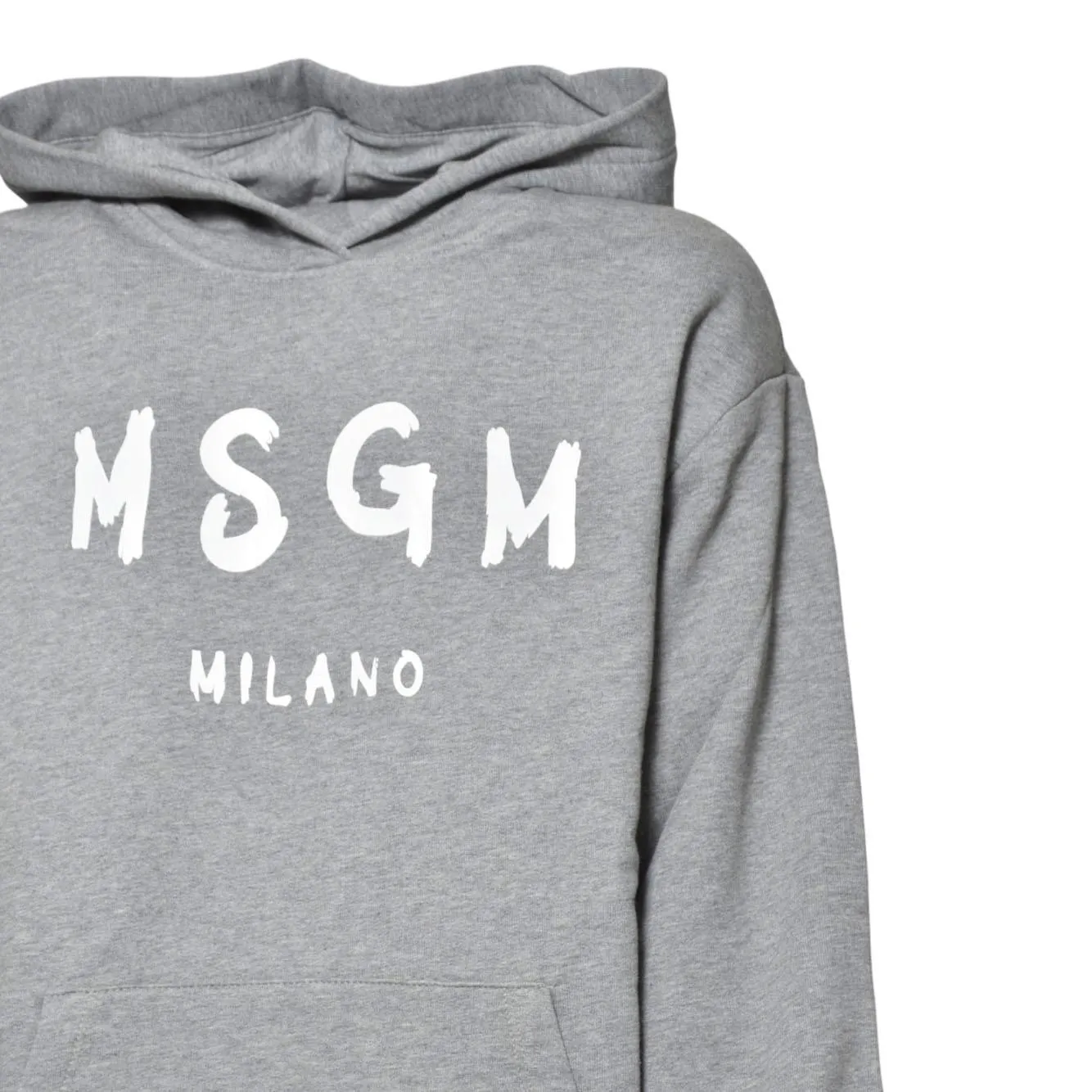 MSGM Junior F5MSJUHS019 felpa cappuccio grigio melange ragazzo