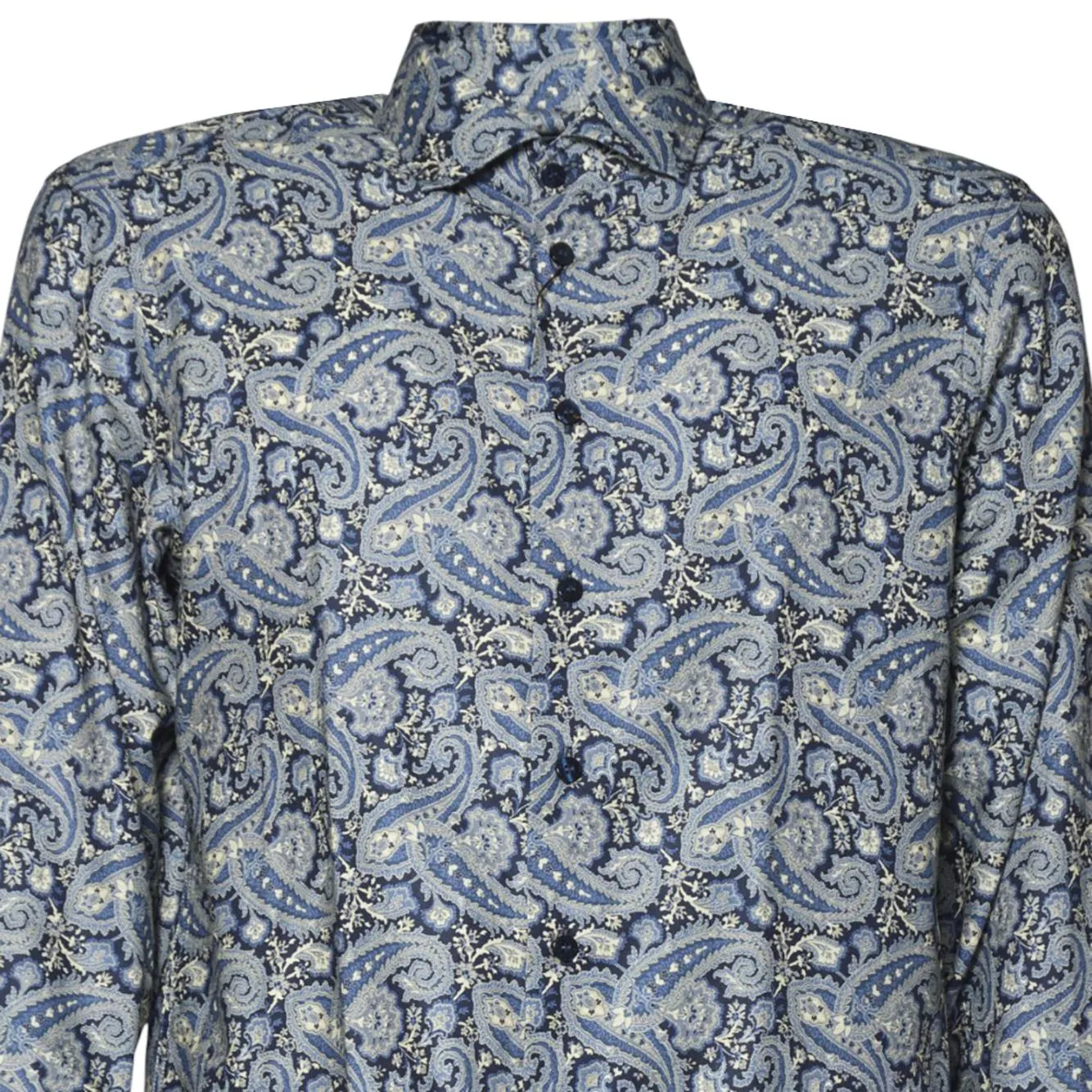 Etro MRIB000199SA5E9 Camicia blu paisley cotone