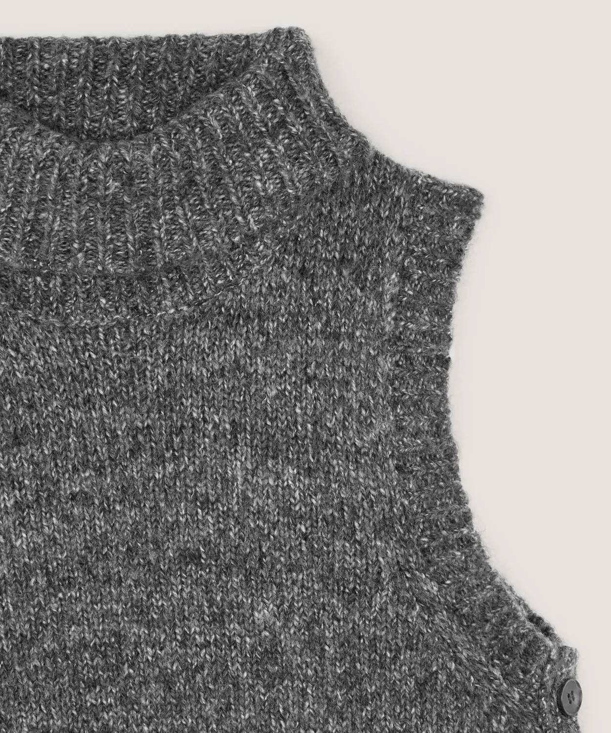 Rodier maglione smanicato maglia grossa grigio chiné