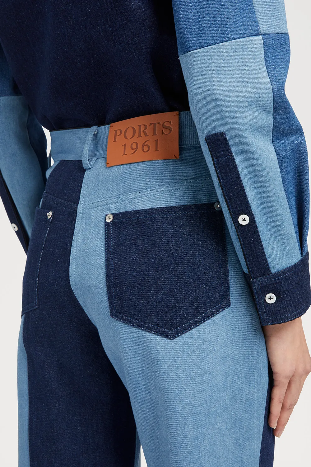 Ports 1961 Two Tone Denim Jeans bicolore cropped
