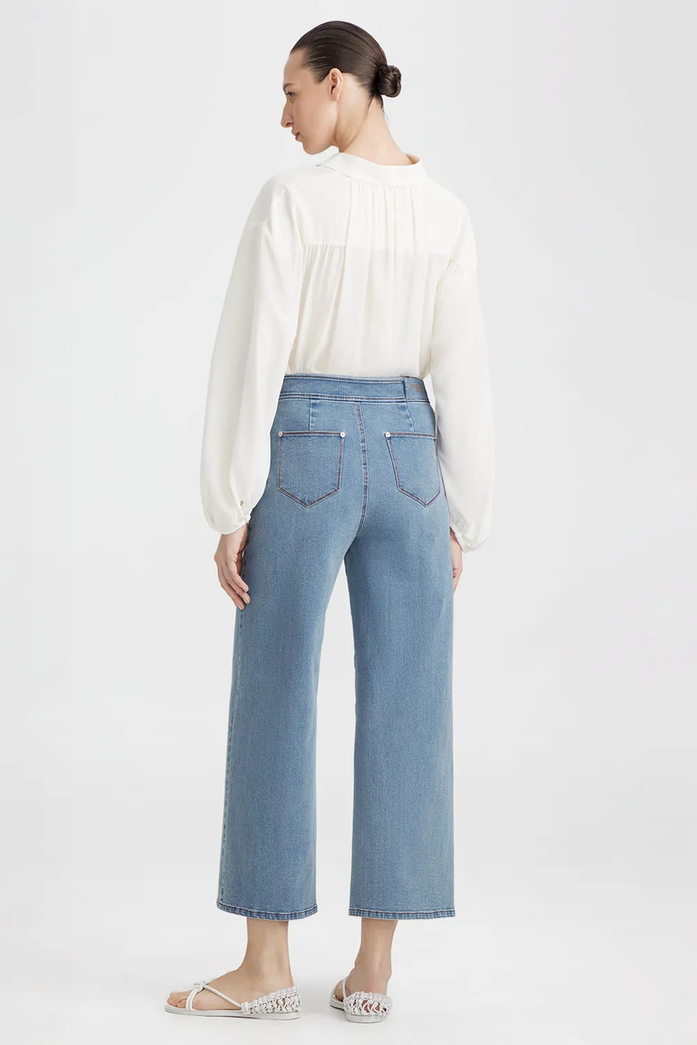 PORTS 1961 Buttoned Wide-Leg jeans denim indaco