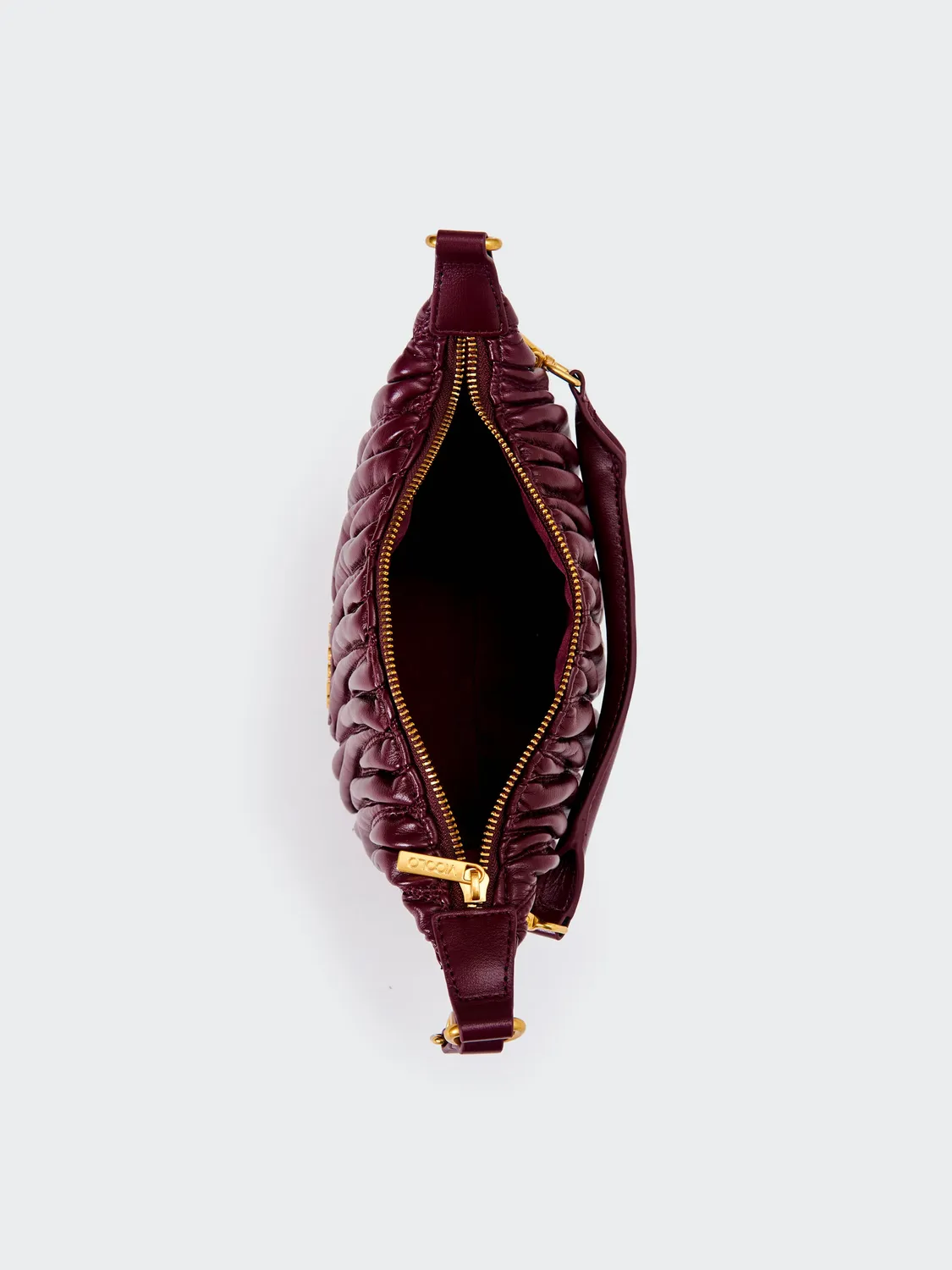 Vicolo Hook Puffy borsa a mano melanzana trapuntata