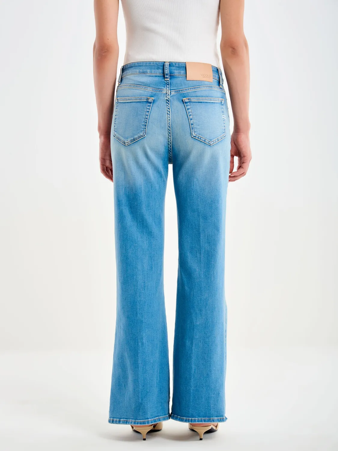Vicolo Jeans Shanti flare blu denim elasticizzato