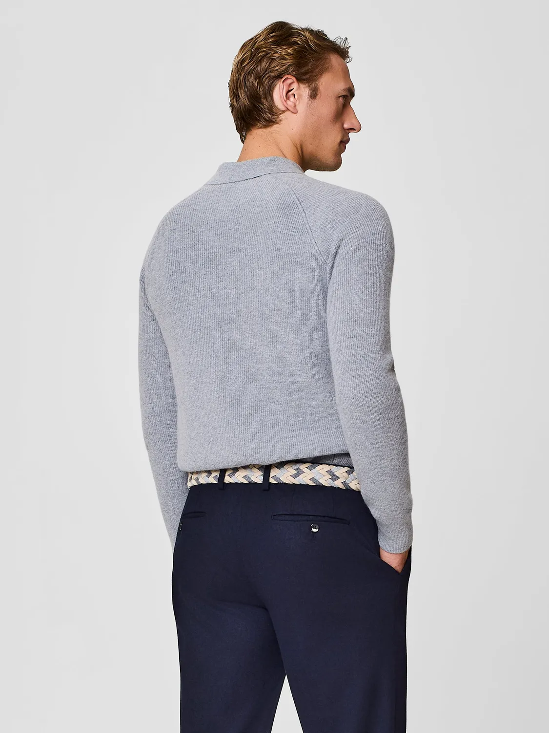 Paul Taylor Polo Lana Angora Grigio Medio Maglia F12