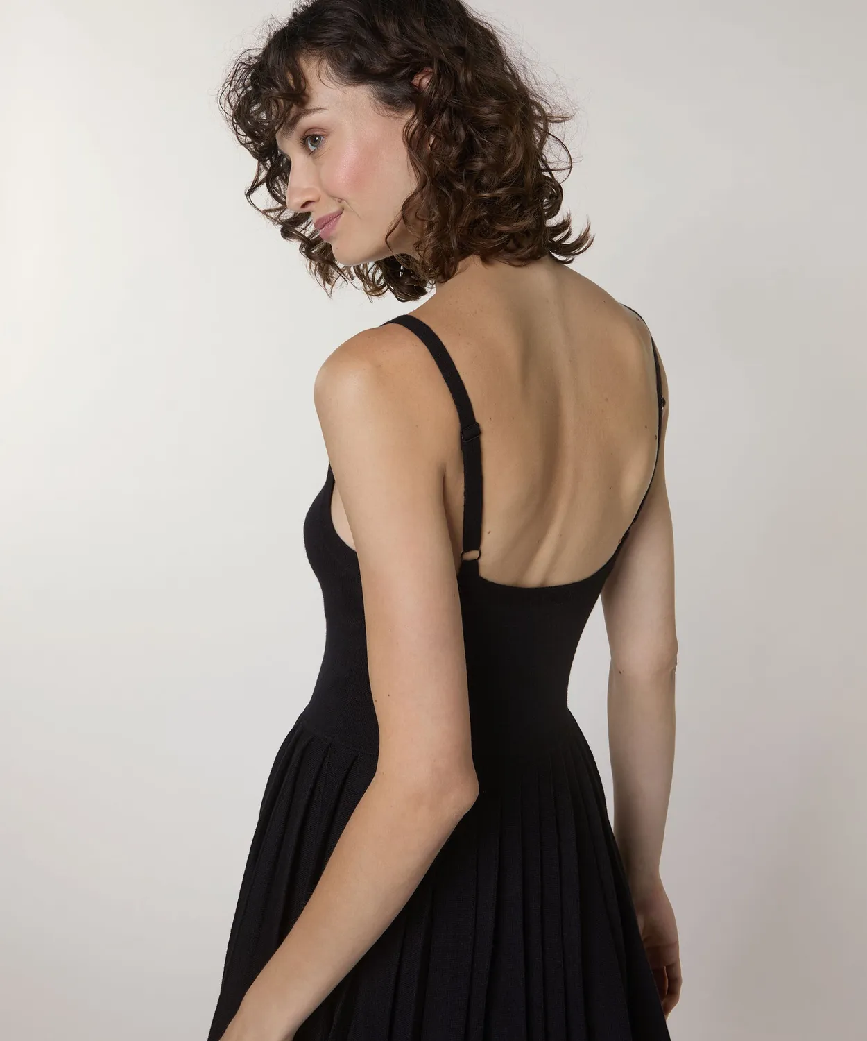 Rodier abito lungo maglia nero scollo a V