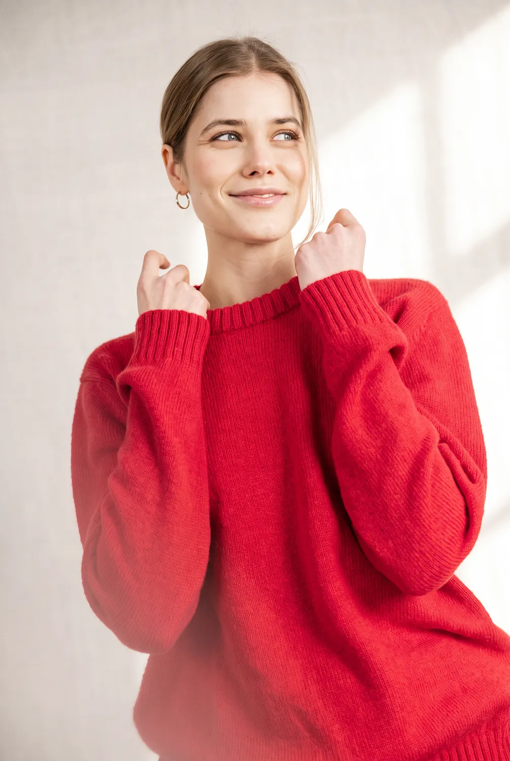 Jyoti Saposoa maglione alpaca corallo girocollo