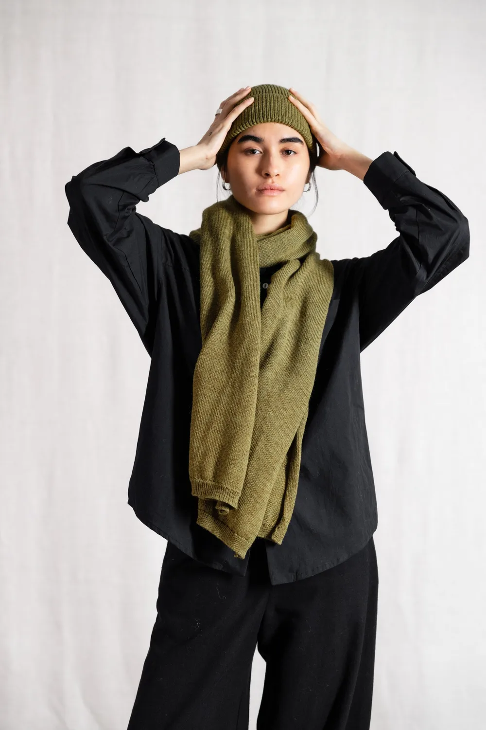 Jyoti Tarma Dijon cappello baby alpaca caldo