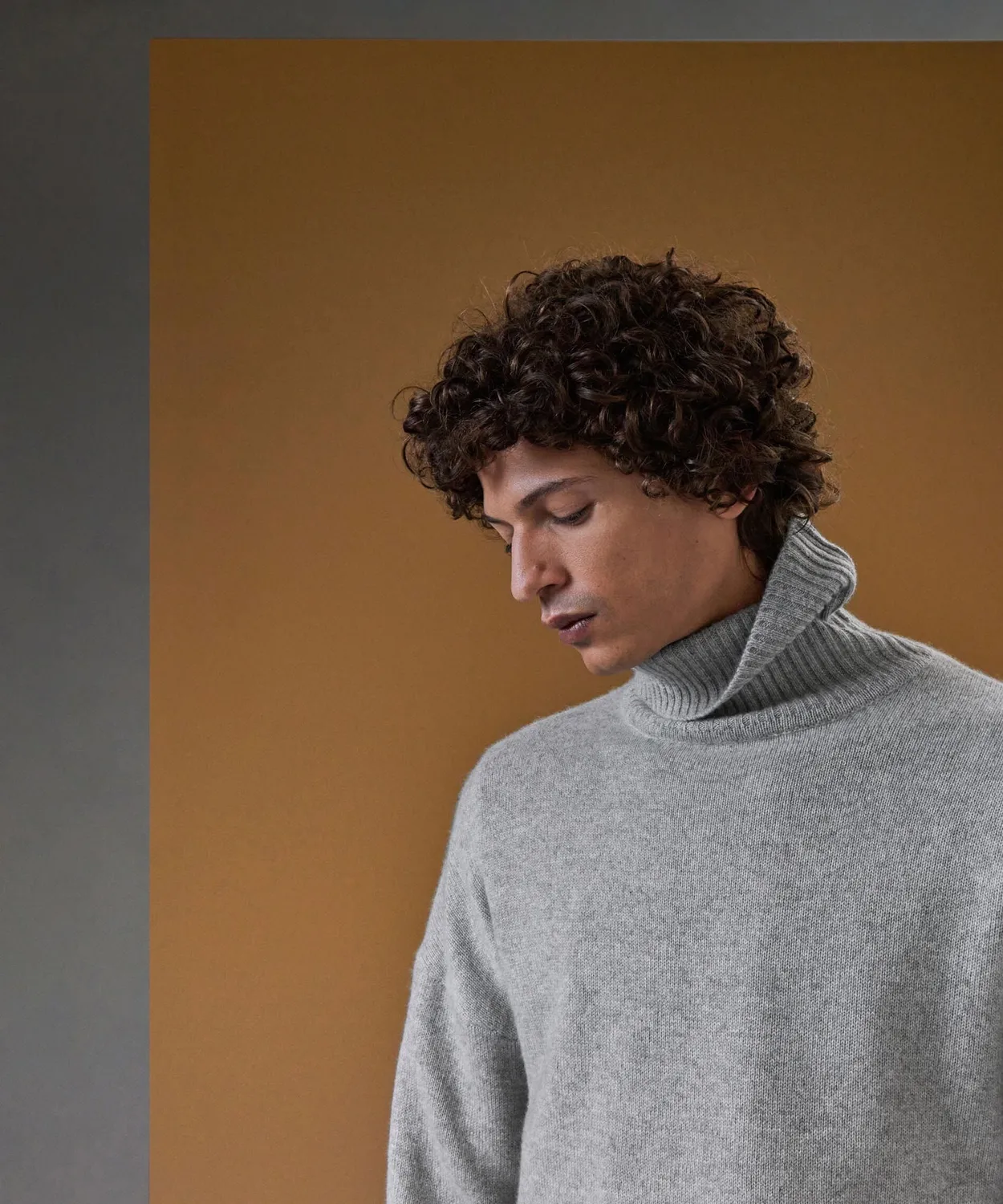 Rodier maglione cashmere collo alto grigio perla 4 fili