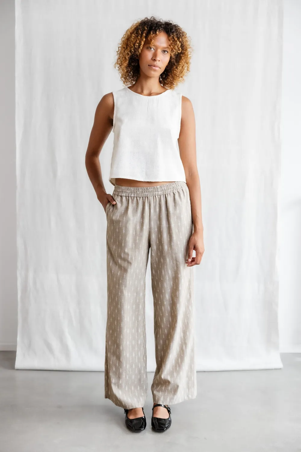 Jyoti Fair Works Jayan pantaloni ikat cotone