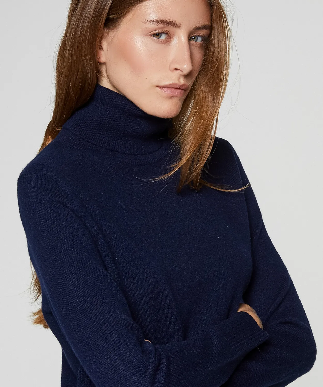 Rodier Dolcevita Cashmere Maglione Blu Marino