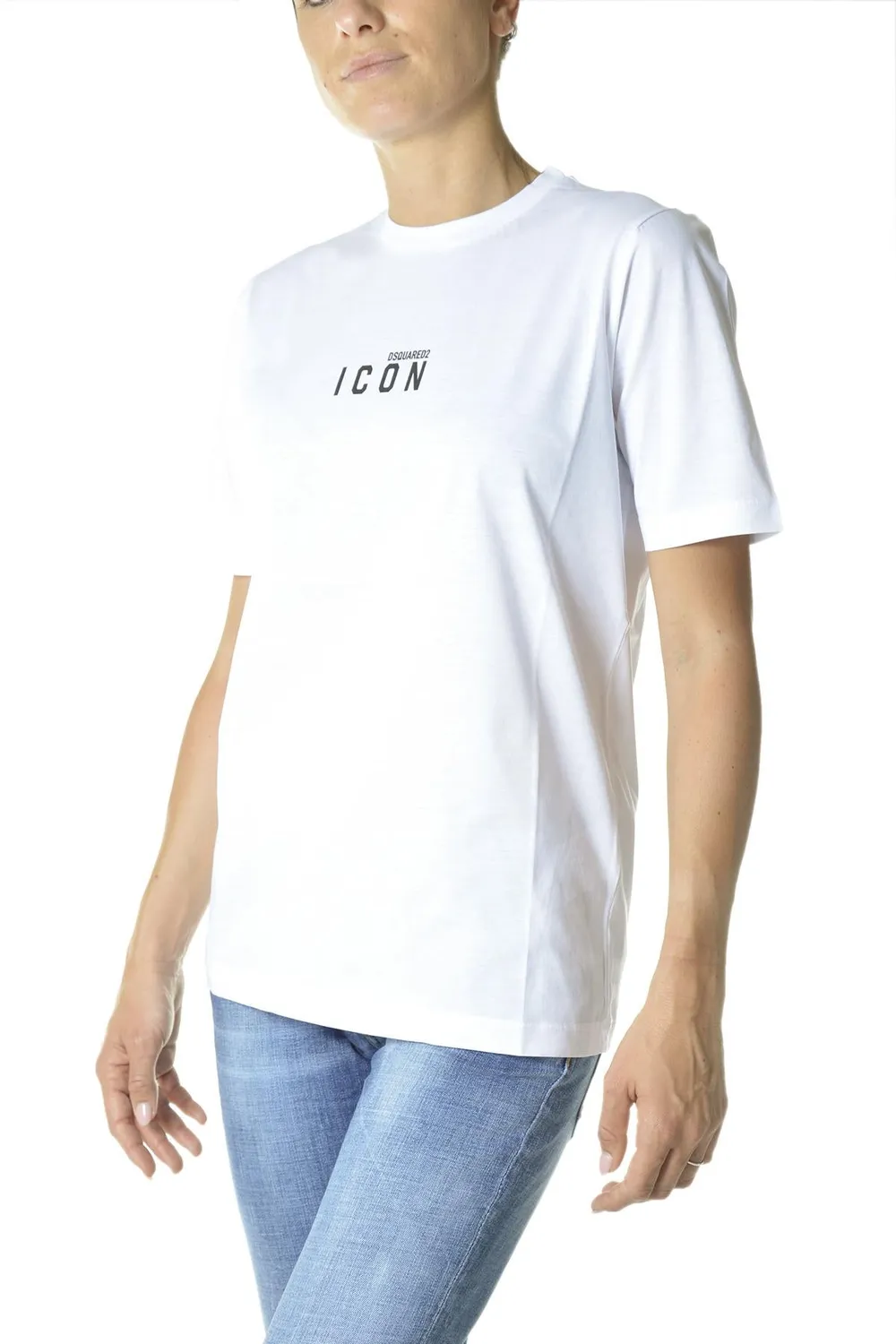 Dsquared2 Icon t-shirt cotone bianca mini logo S