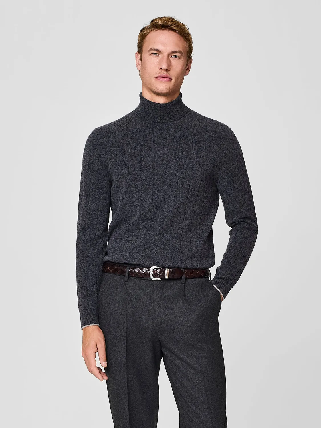 Paul Taylor Dolcevita Cashmere Lana Grigio Scuro