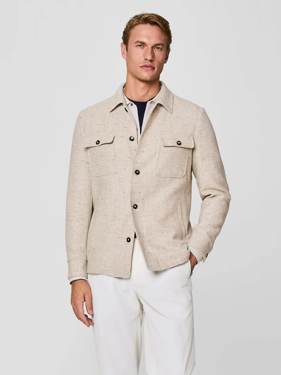 Paul Taylor Overshirt Lana Spina Beige Camicia