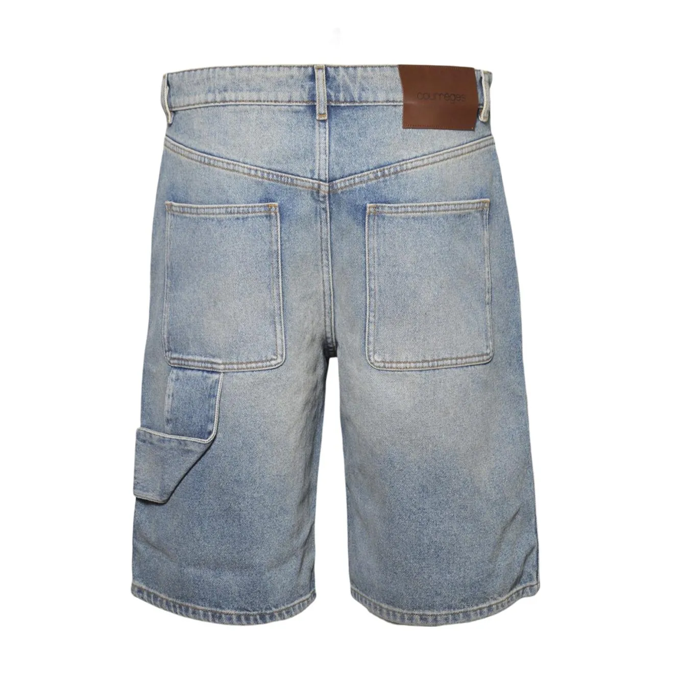 Courreges short hammer bermuda denim blu 100% cotone