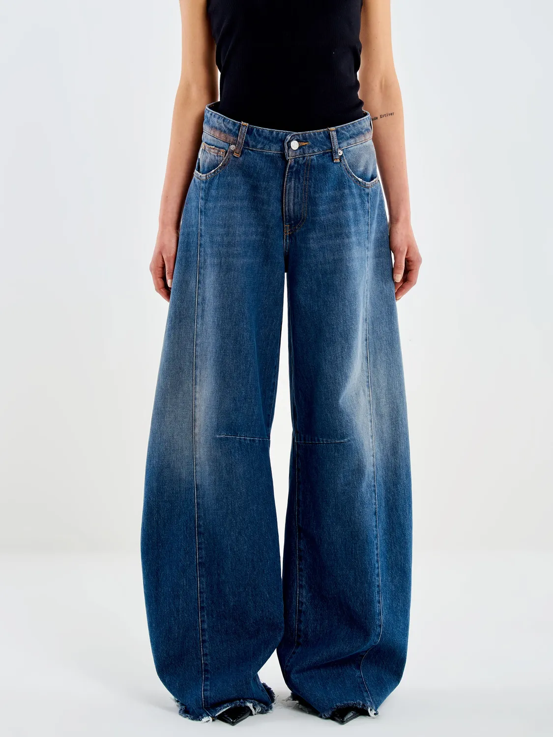 Vicolo Denim Barrel Jeans Blu Scuro