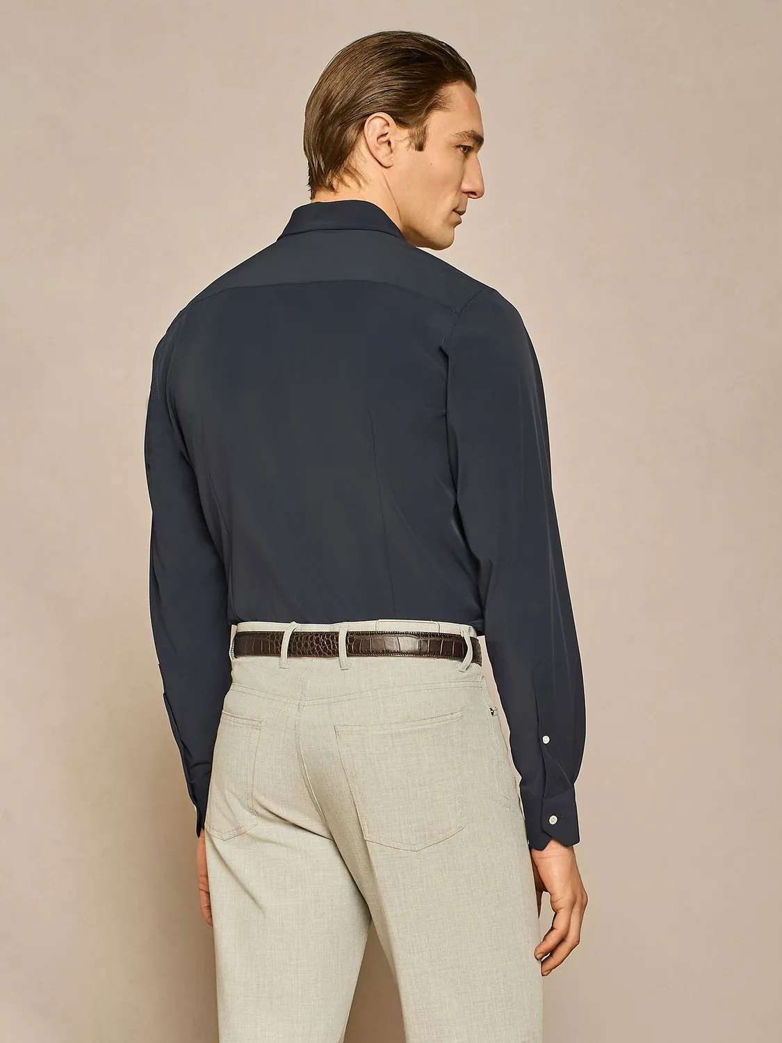 Paul Taylor camicia jersey tecnico blu regular fit