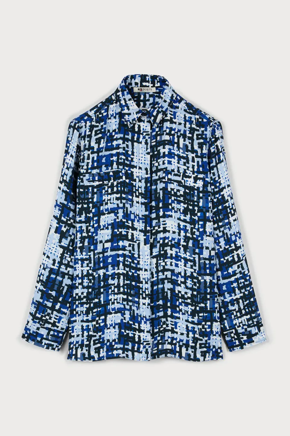 Ports 1961 PW125HLS01 camicia tweed blu