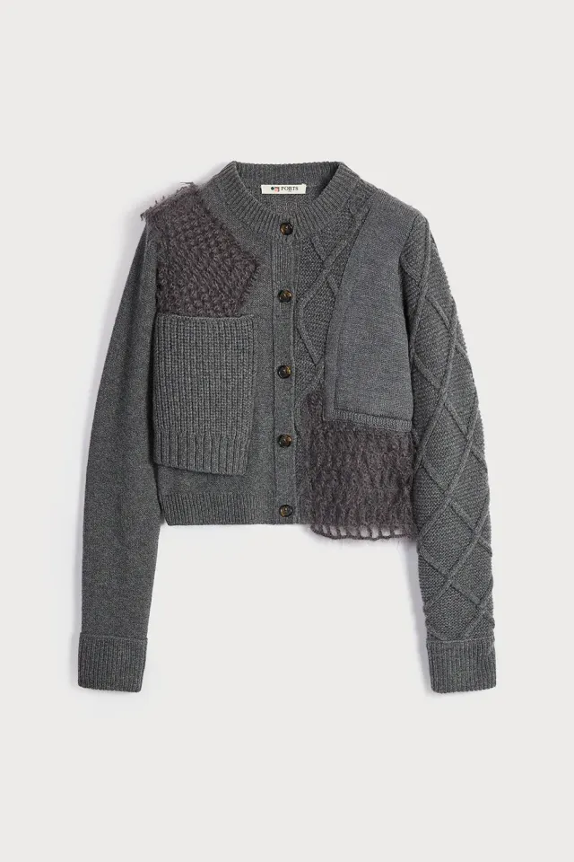 Ports 1961 maglia lana grigia smog mesh traforata