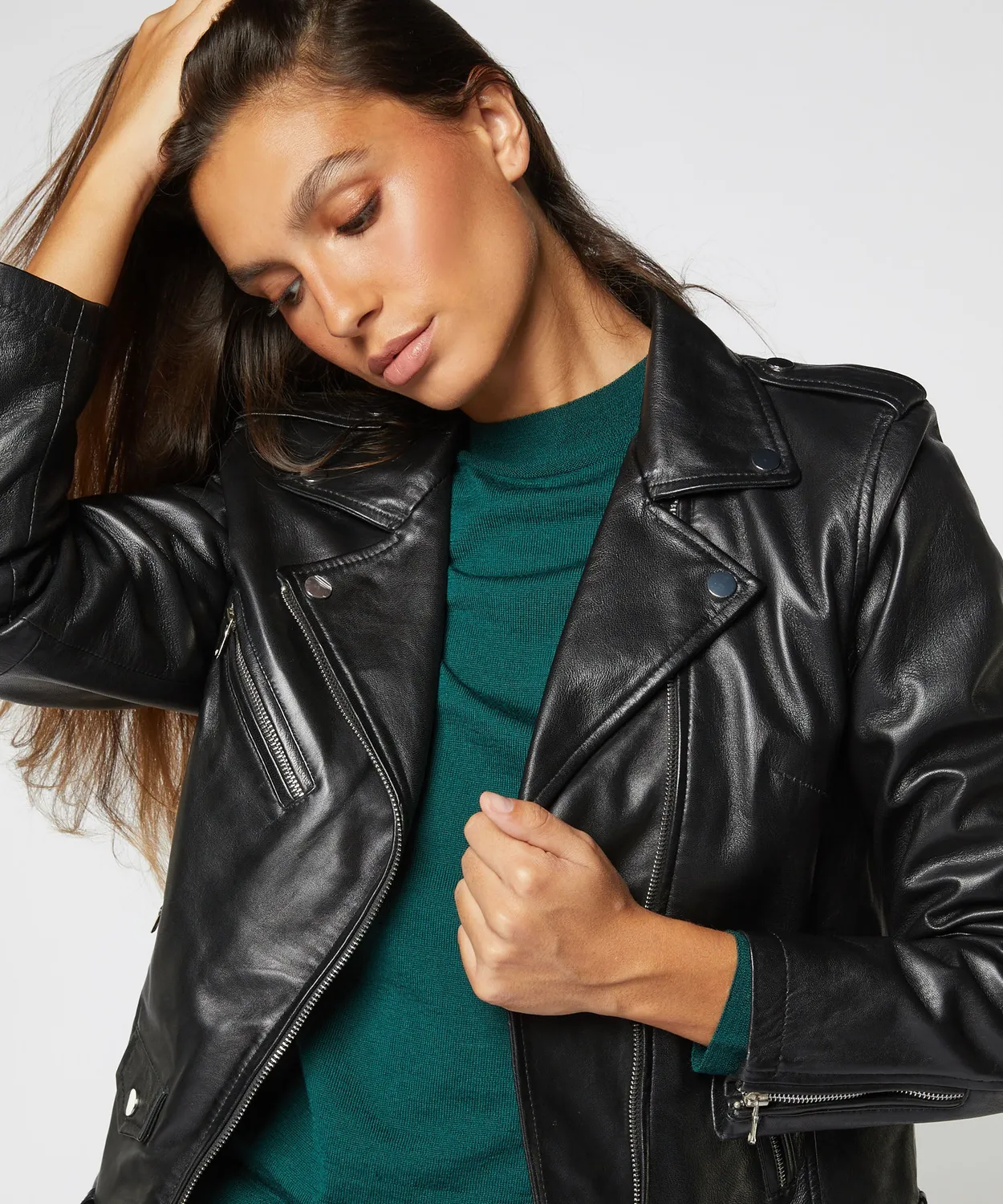 Rodier giacca perfetta pelle nera slim