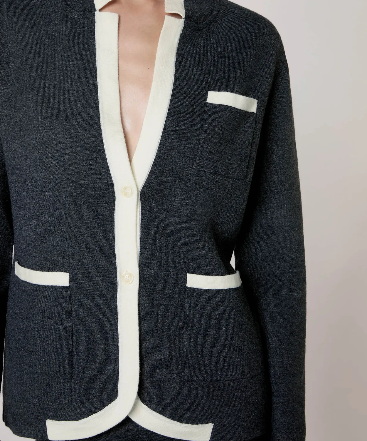Rodier Giacca Maglia Double Face Grigio Scuro V