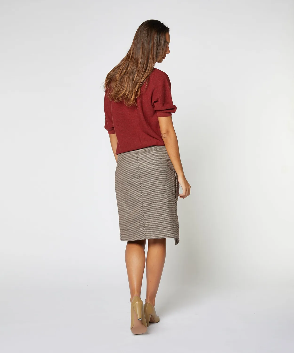 Rodier maglione merino maniche 3/4 rosso scuro
