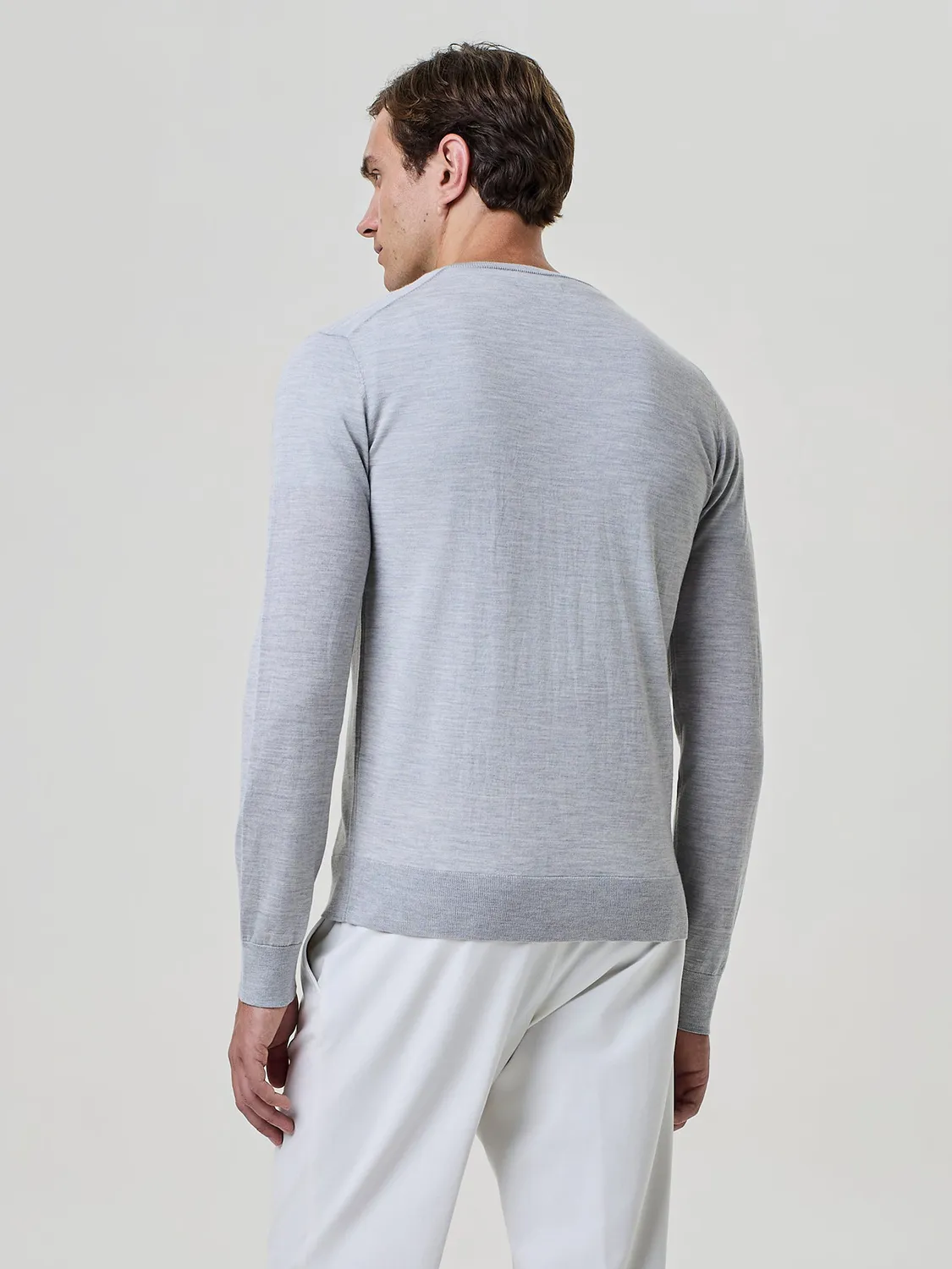 Paul Taylor Maglia Scollo V Misto Seta Grigio Chiaro Melange