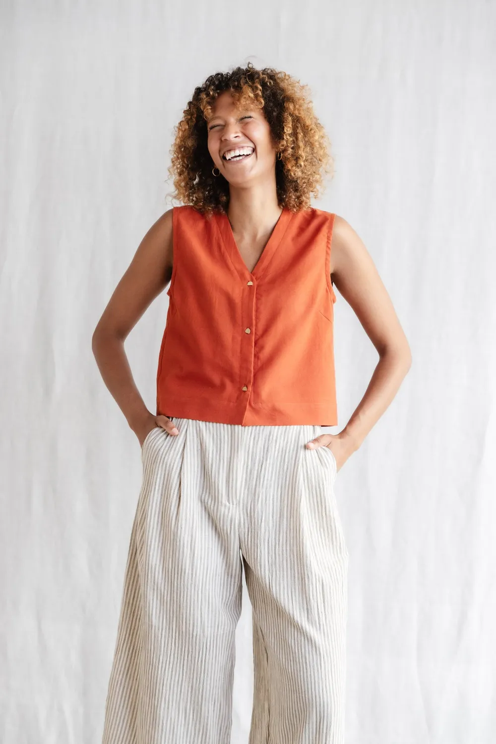 Jyoti Chatania top cotone terracotta bio
