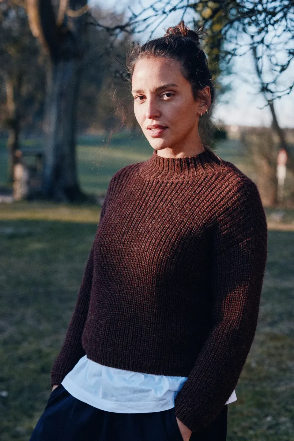 Jyoti Tacna maglione dolcevita cioccolato baby alpaca