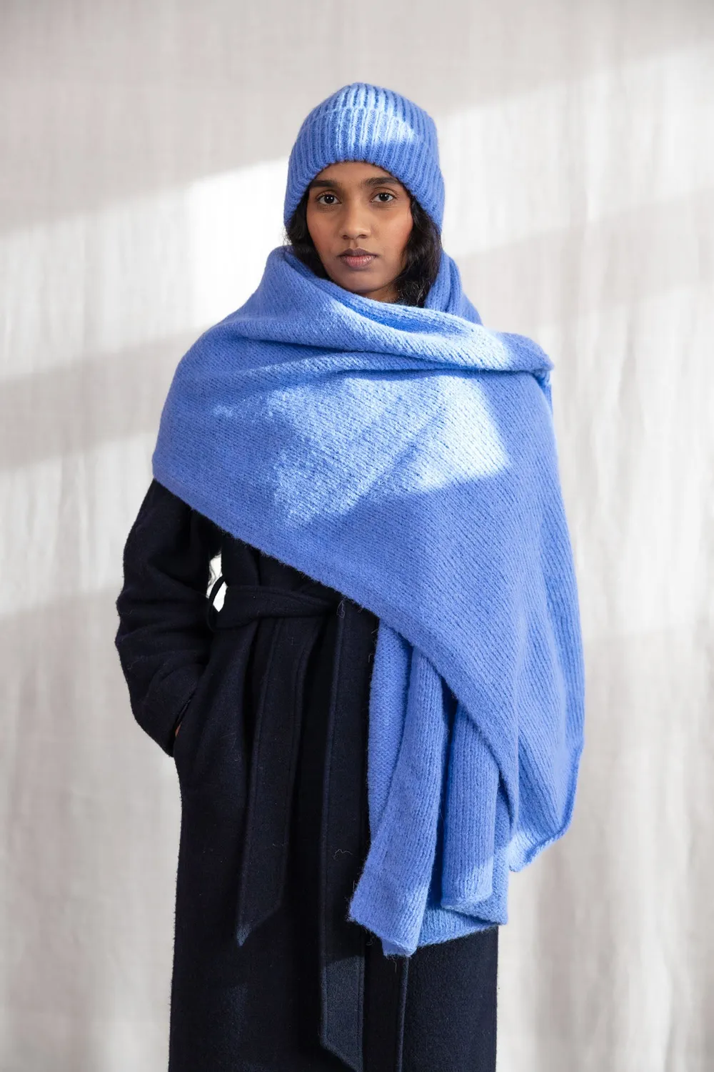 Jyoti Anatico berretto baby alpaca azzurro caldo