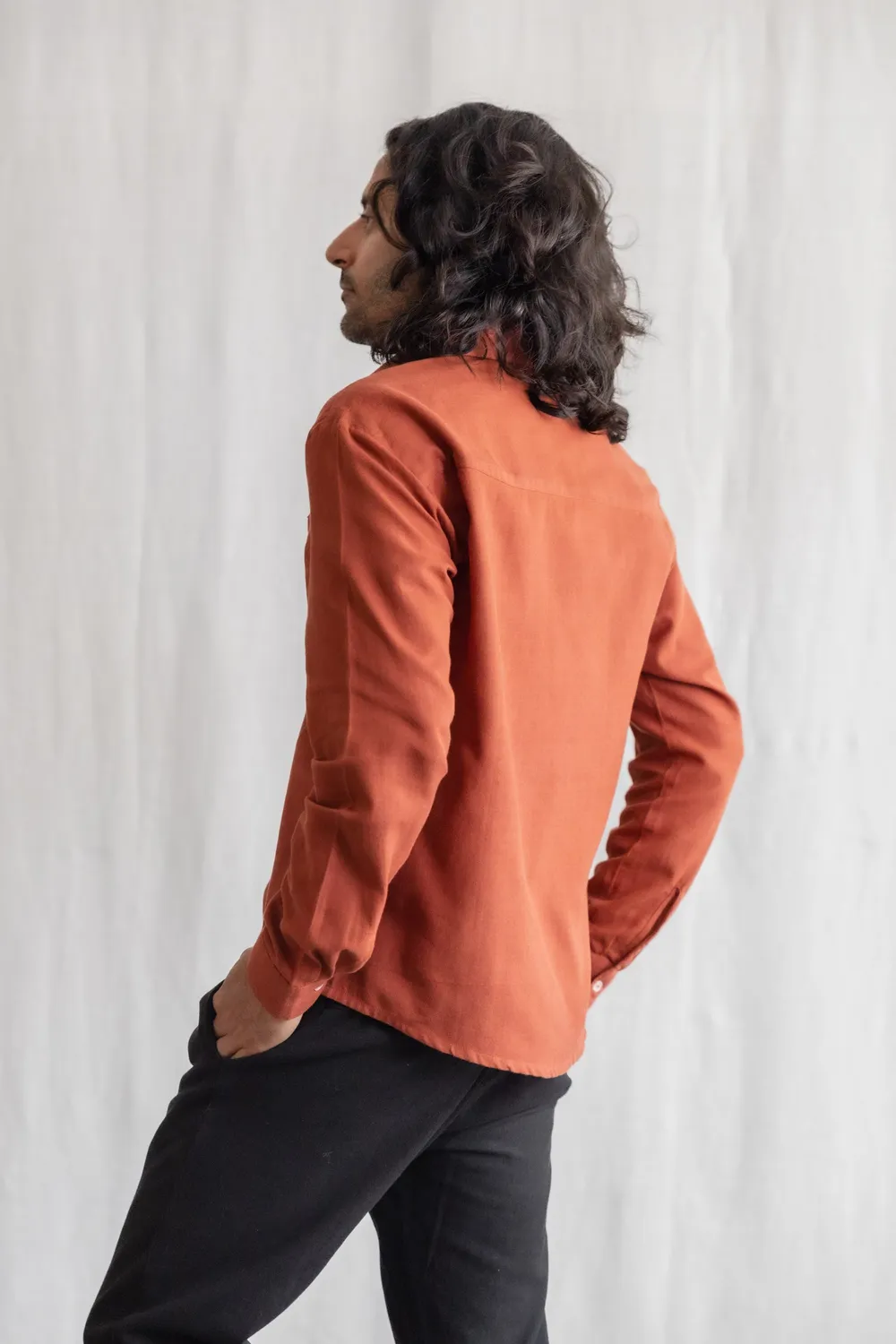 Jyoti Jwala Mahogany Red camicia cotone uomo