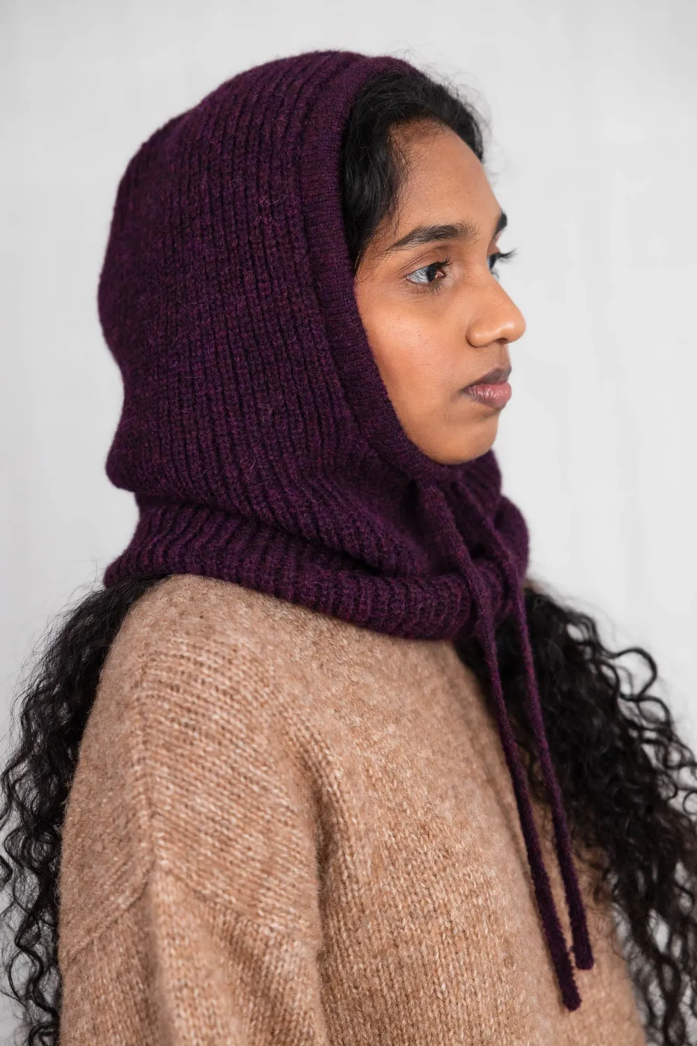 Jyoti Puica balaclava lana alpaca mora