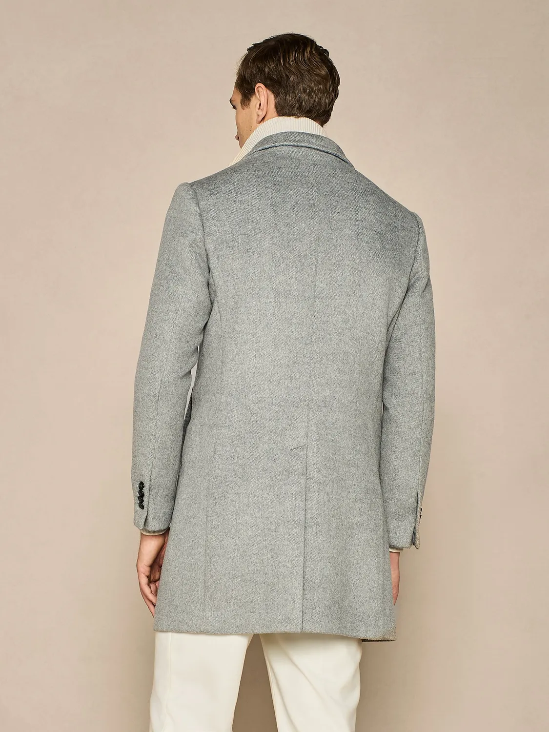 Paul Taylor Monopetto Velour Maglia Cappotto Grigio Chiaro