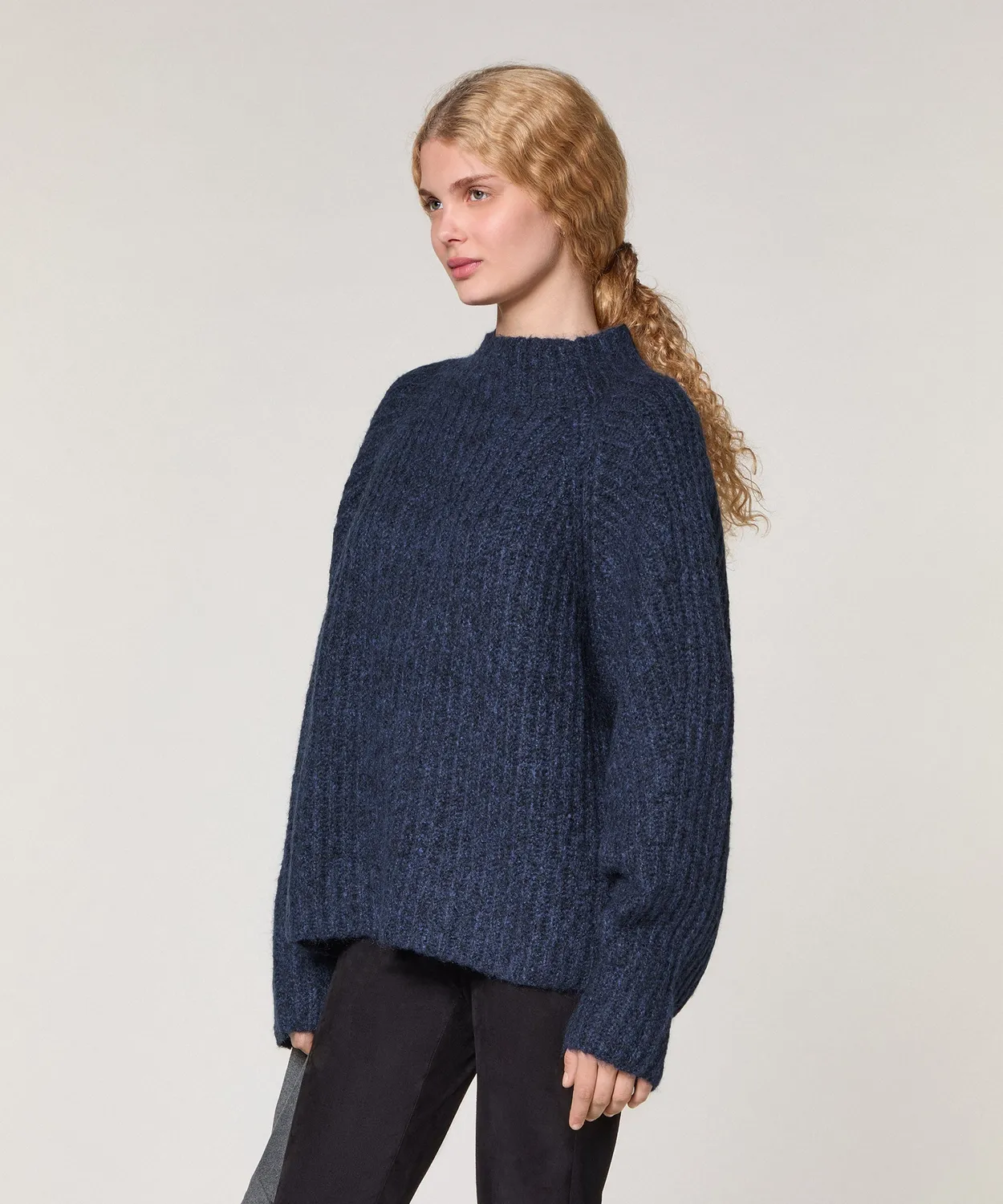 Rodier maglione oversize maglia grossa blu navy
