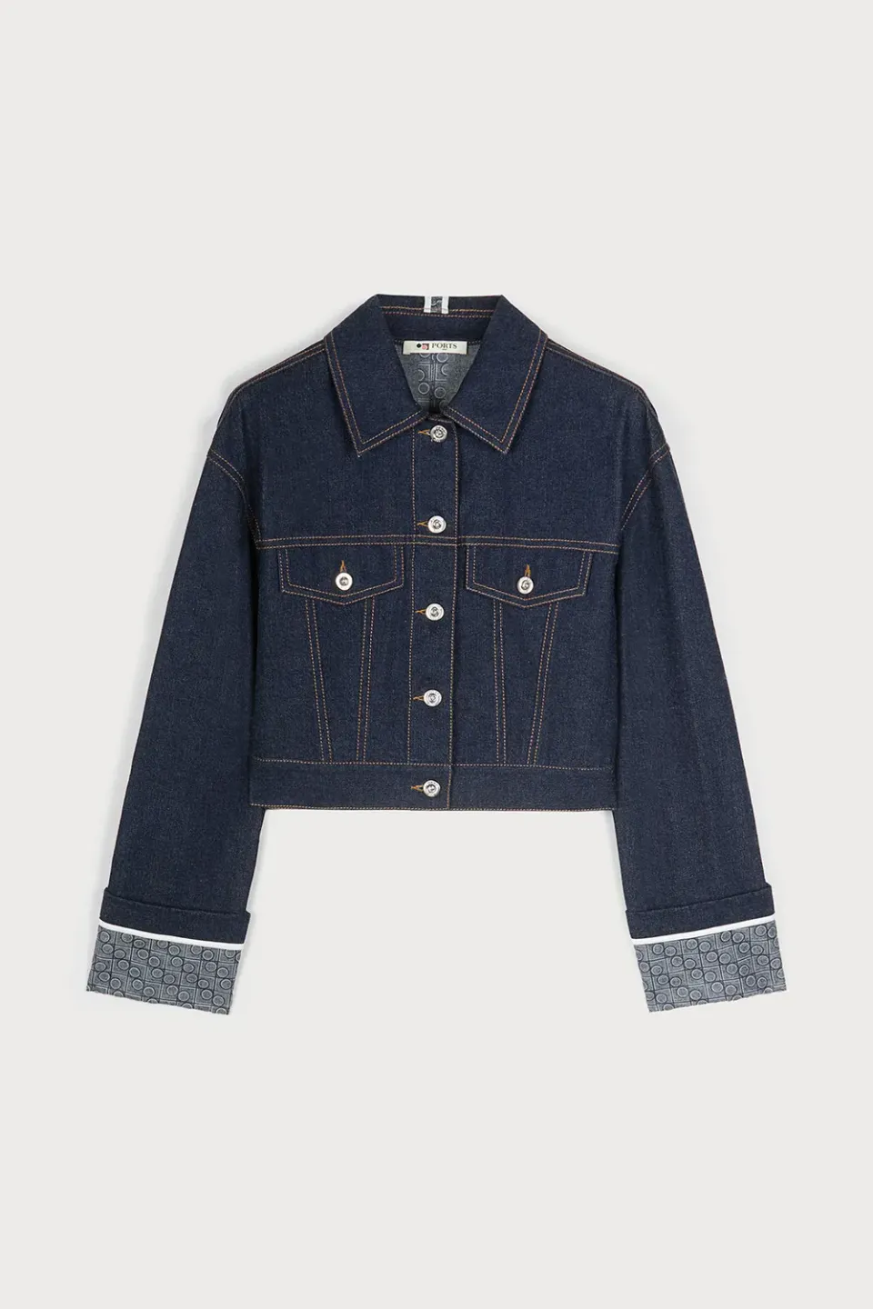 Ports 1961 PW225JJD03 giacca jeans blu logo