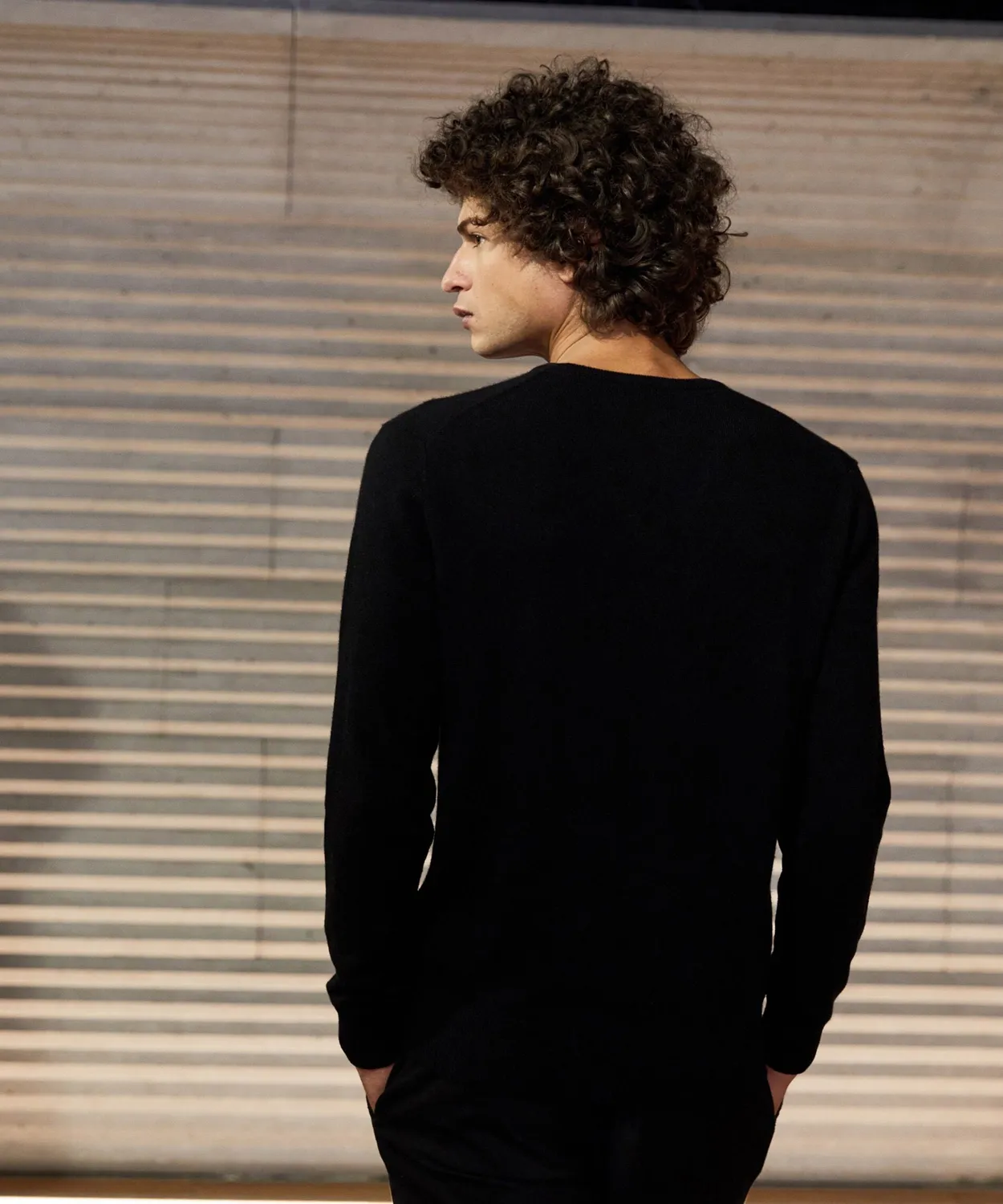 Rodier maglione scollo a V uomo cashmere nero