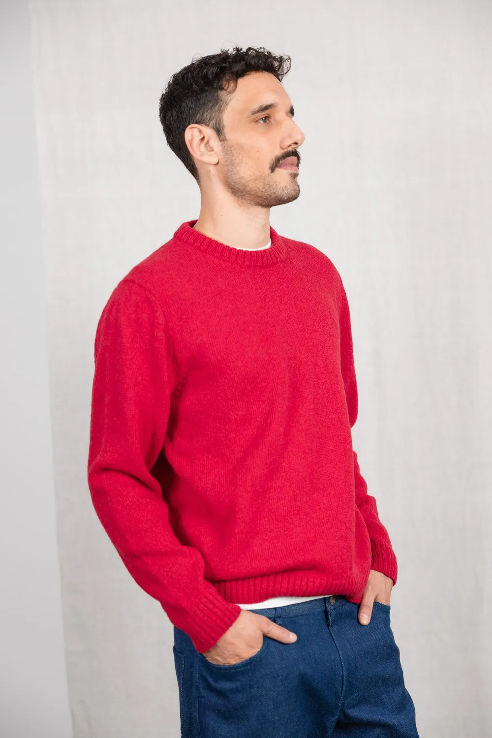 Jyoti Saposoa maglione baby alpaca corallo uomo