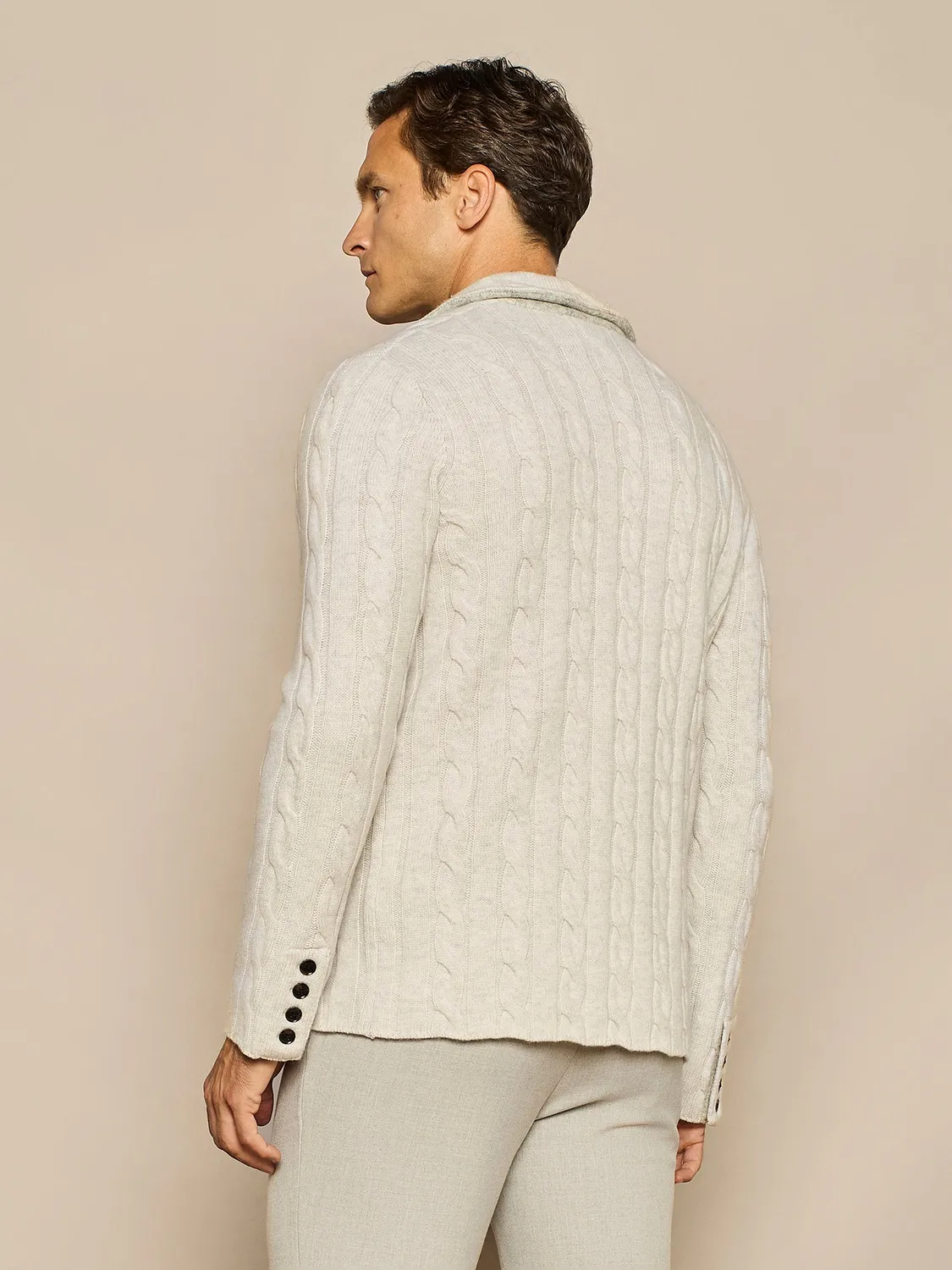 Paul Taylor Giacca trecce misto lana grigio mélange