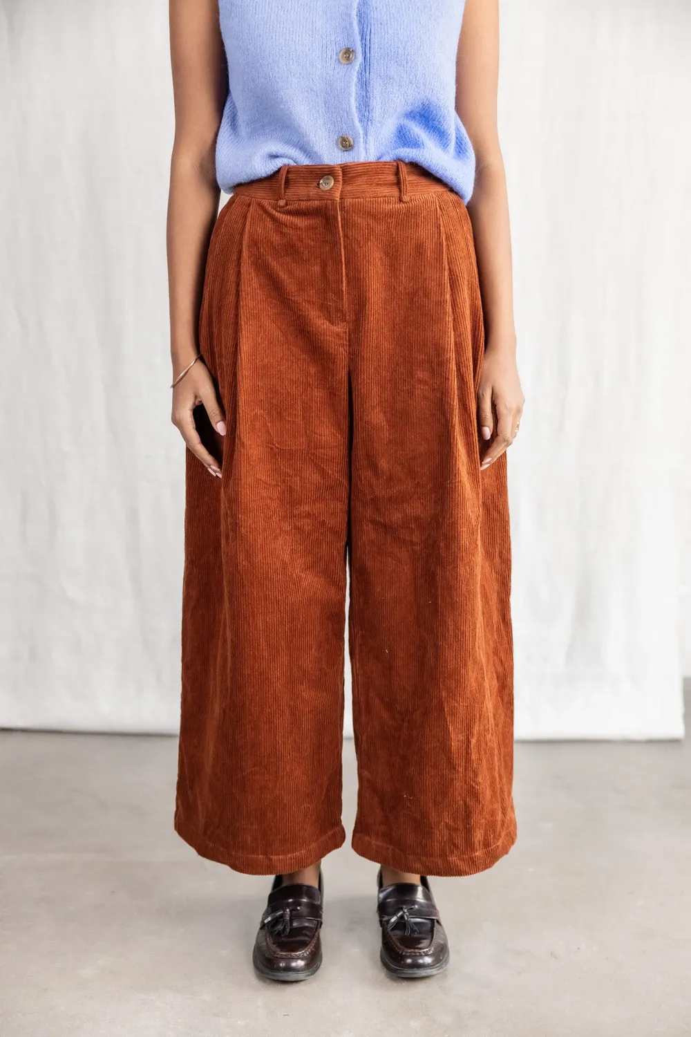Jyoti Fair Works Awasi culottes velluto marrone