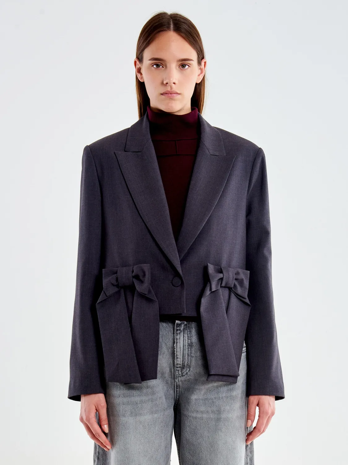 VICOLO Blazer Corto con Fiocchi blazer grigio S M L