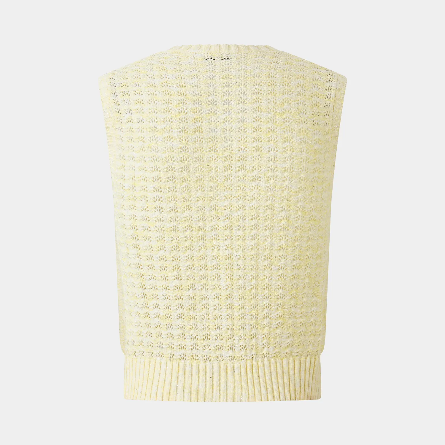 PORTS SS26 SU8K014WKD023 gilet Papyrus maglia traforata