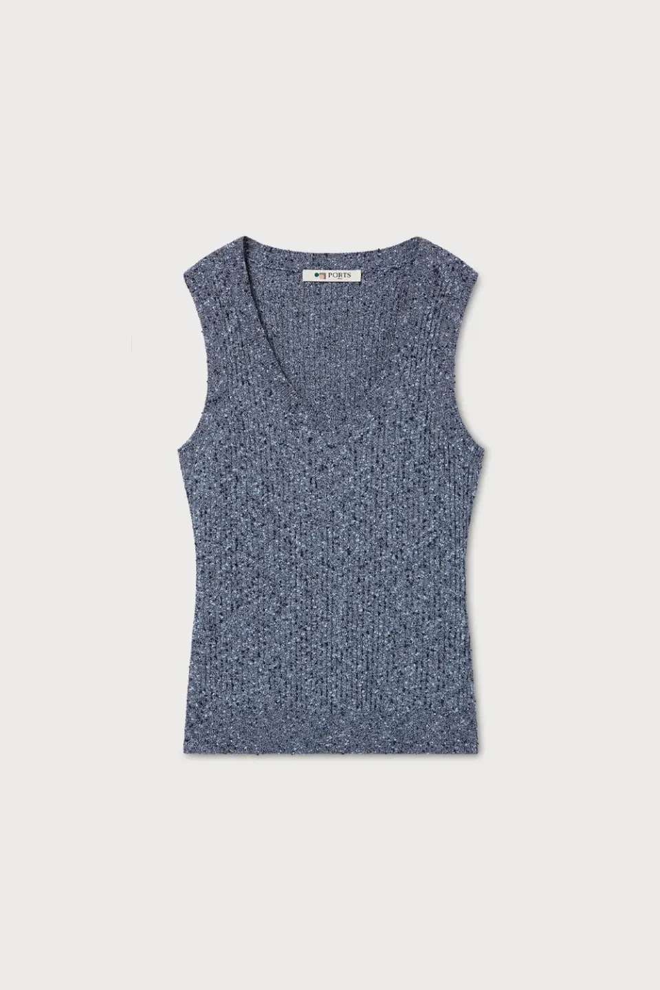 PORTS Textured Knit canotta blu navy coste