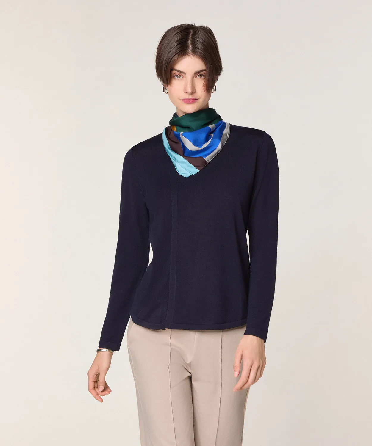 Rodier Maglione girocollo lana merino blu navy
